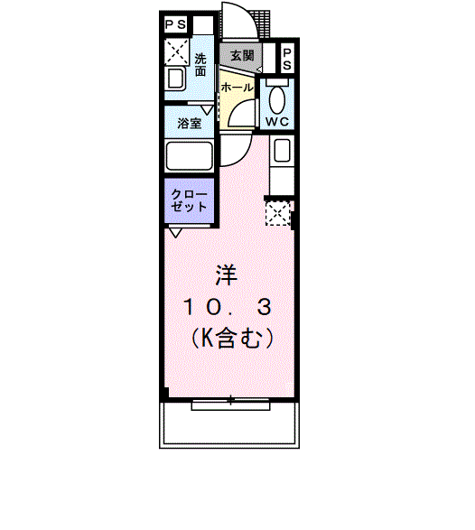サン・スプリングメゾンA棟(1K/3階)の間取り写真