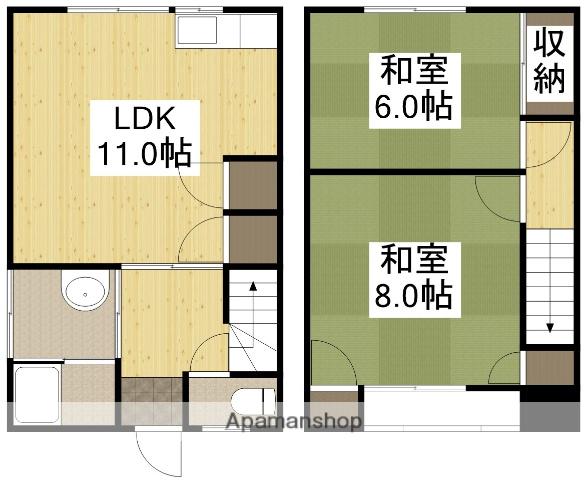 土岐アパート(2LDK)の間取り写真