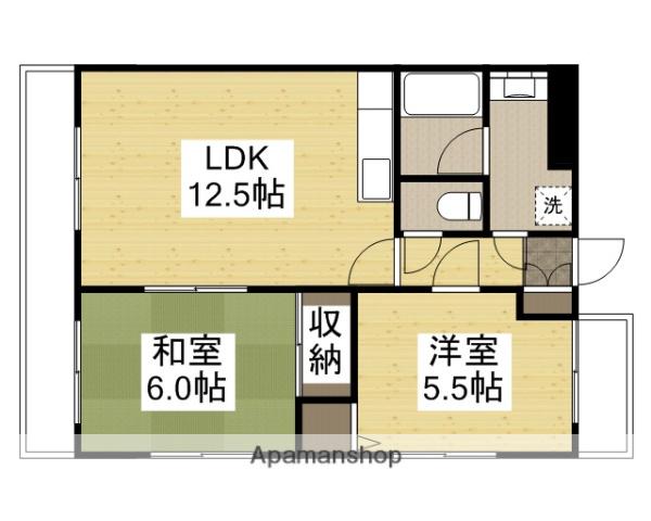 シャトーブリアン(2LDK/3階)の間取り写真