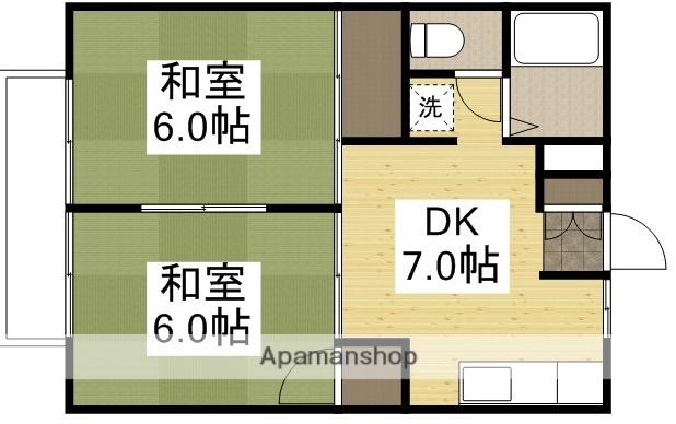 シティハイツ都(2DK/1階)の間取り写真