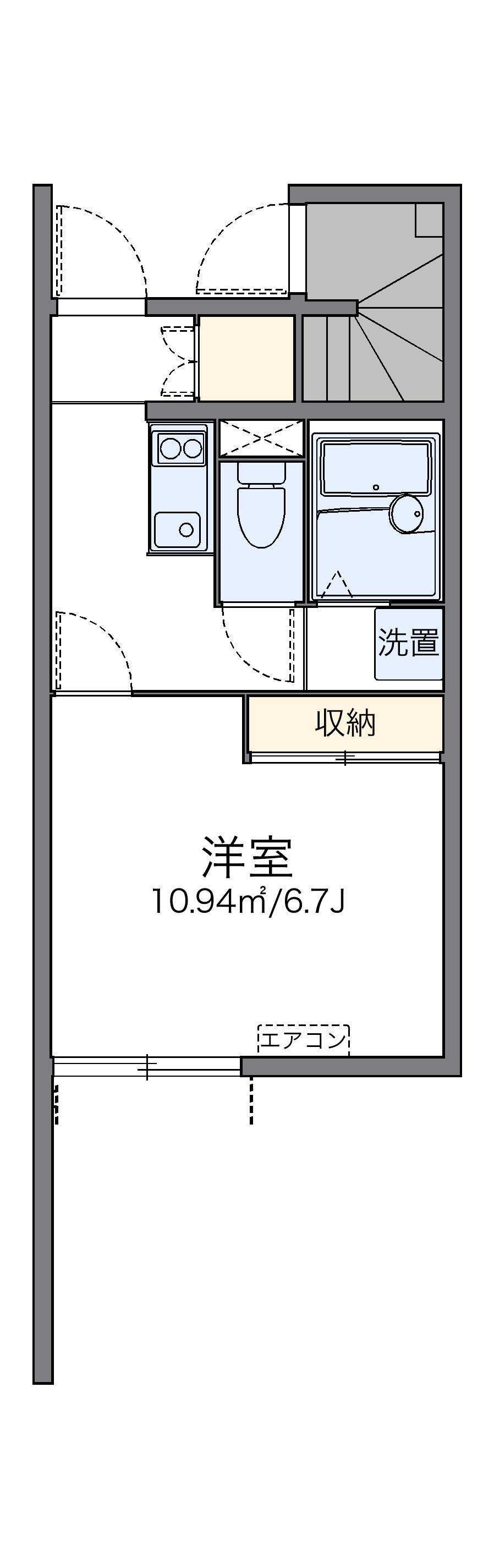 レオネクストBAKUROCHO(1K/1階)の間取り写真