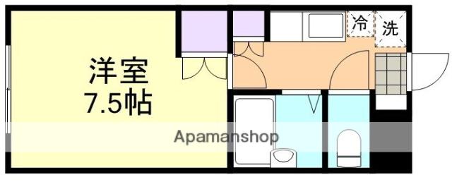 倉敷ライフ・キャンパスB棟(1K/2階)の間取り写真