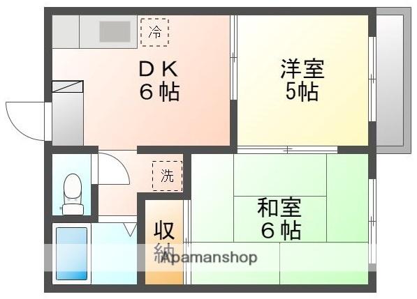 パレス エムB棟(2DK/2階)の間取り写真