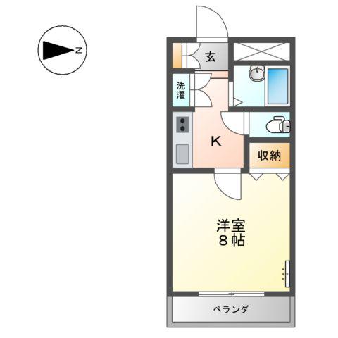 プレッソ・リーヴァⅠ(1K/1階)の間取り写真