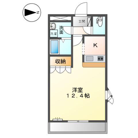 タウニーエンジェル・K(1K/1階)の間取り写真