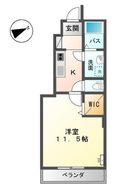 アント・クラント(1K/1階)の間取り写真