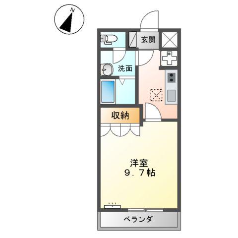 カタマ ポポラーレ(1K/1階)の間取り写真