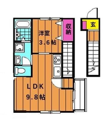 プランドール21(1LDK/2階)の間取り写真