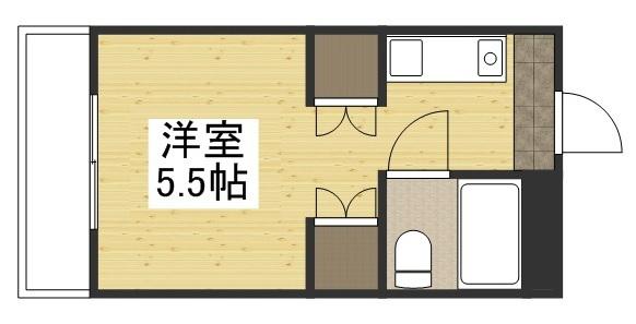 サンピア倉敷(ワンルーム/3階)の間取り写真