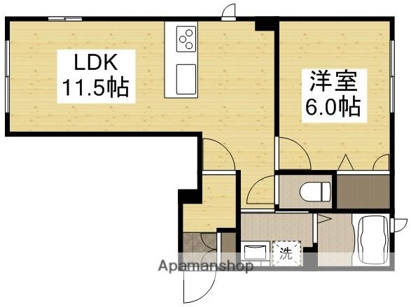 セレッソ浜町C(1LDK/1階)の間取り写真