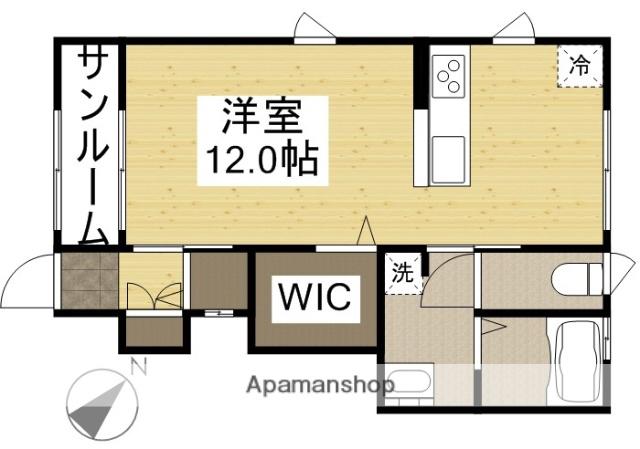 フラットB(ワンルーム/1階)の間取り写真