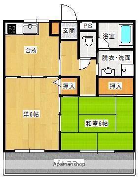 サンフラワーコート(2K/1階)の間取り写真