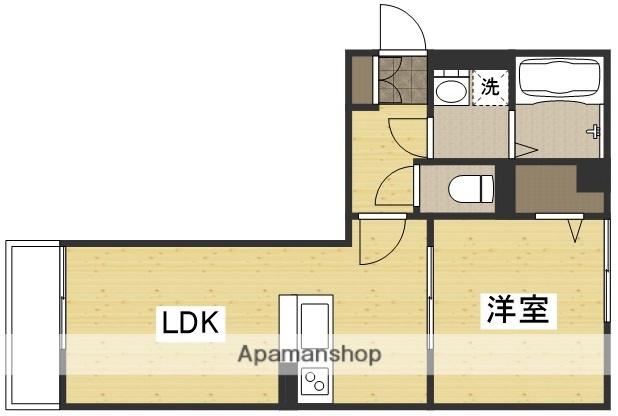 ル・シェル中庄Ⅰ(1LDK/2階)の間取り写真