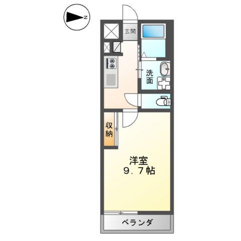 シェノン(1K/2階)の間取り写真
