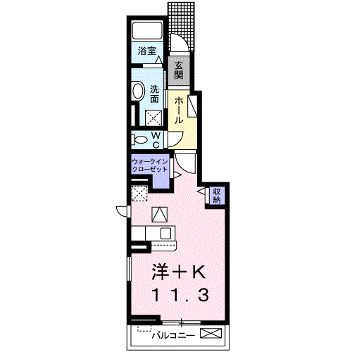 グランド・ルミエール北畝Ⅰ(ワンルーム/1階)の間取り写真