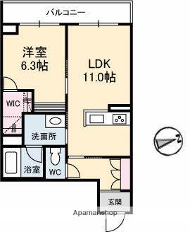 コモンドーレ(1LDK/2階)の間取り写真