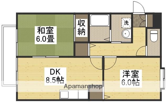 サンセプトB棟(2DK/1階)の間取り写真