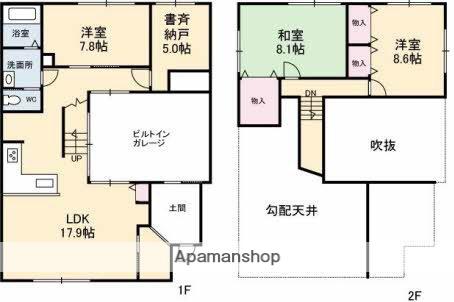 山陽本線 中庄駅 徒歩8分 2階建 築9年(3SLDK)の間取り写真