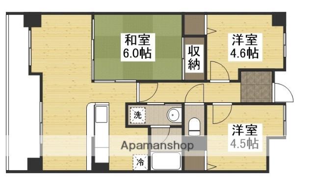 シティオ倉敷(3LDK/4階)の間取り写真
