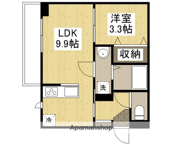 フォルティス四十瀬(1LDK/1階)の間取り写真