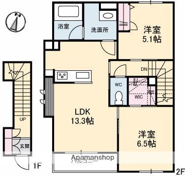 アニマートⅢ(2LDK/2階)の間取り写真