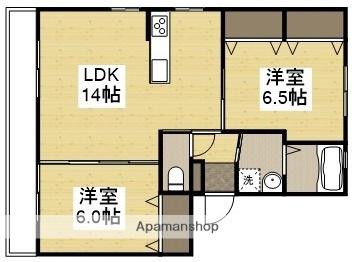 水島臨海鉄道 浦田駅(岡山) 徒歩2分 3階建 築17年(2LDK/3階)の間取り写真