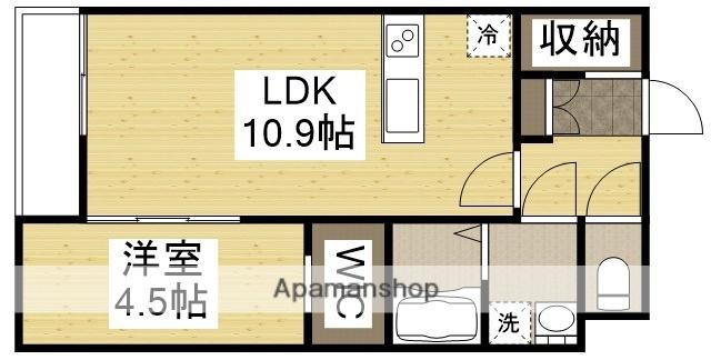 AKURA玉島(1LDK/3階)の間取り写真