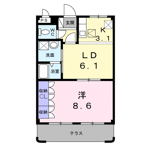 エクレセンス(1LDK/1階)の間取り写真