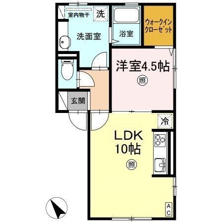カルティエⅢ(1LDK/3階)の間取り写真
