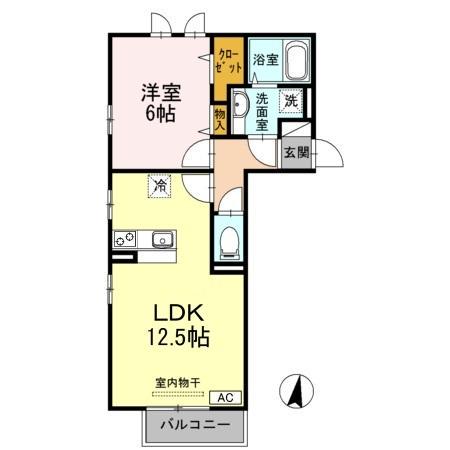 レガーロⅡ(1LDK/2階)の間取り写真