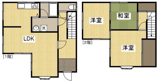 水島臨海鉄道 三菱自工前駅 徒歩40分 2階建 築37年(3LDK)の間取り写真