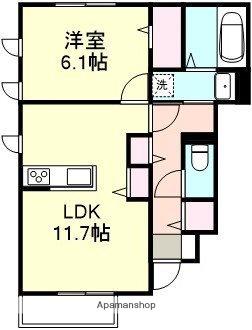 シスピエール(1LDK/1階)の間取り写真