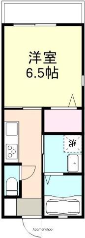 COURT CLAN A棟(1K/2階)の間取り写真