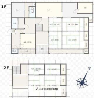 山陽本線 鴨方駅 徒歩81分 2階建 築65年(7DK)の間取り写真