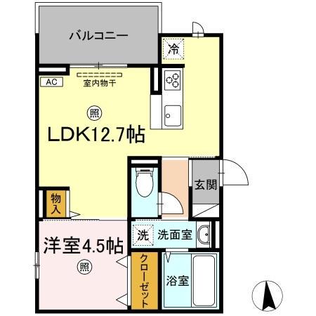 アルエットロアン(1LDK/3階)の間取り写真