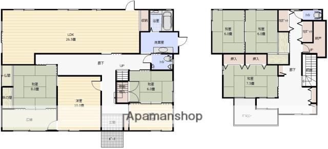 山陽本線 倉敷駅 徒歩35分 2階建 築28年(7SLDK)の間取り写真