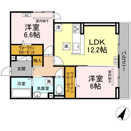 フラネーヴェ(2LDK/1階)の間取り写真