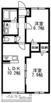 ELISEⅢ(2LDK/1階)の間取り写真