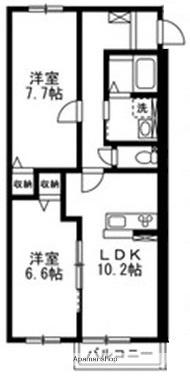 ELISEⅢ(2LDK/2階)の間取り写真