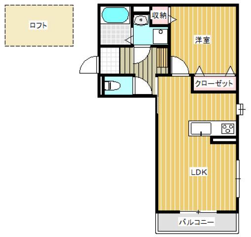 グランメリー児島小川(1LDK/2階)の間取り写真