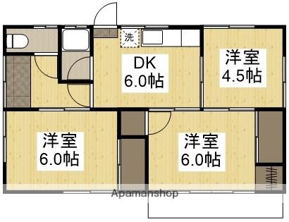 水島臨海鉄道 弥生駅 徒歩27分 1階建 築39年(3DK)の間取り写真