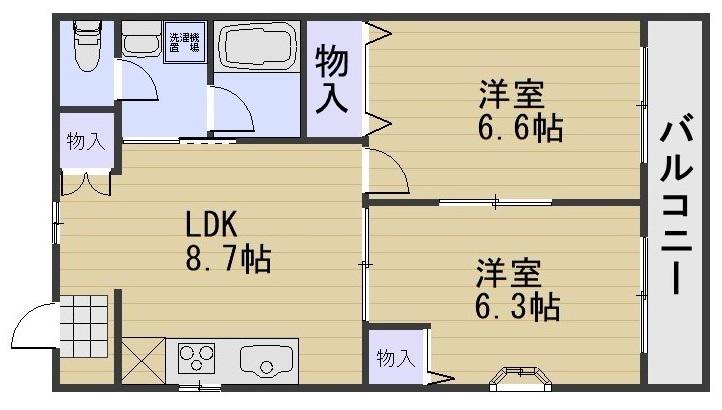 PRECIOUS-K(2DK/4階)の間取り写真