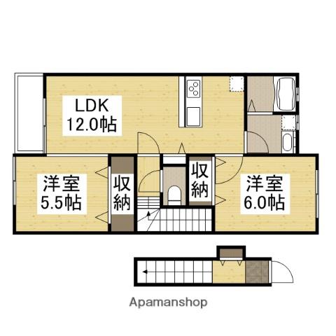 エクセレンス A棟(2LDK/2階)の間取り写真