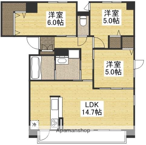ビバリースクエア老松(3LDK/7階)の間取り写真