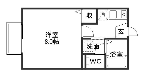 コーポ向日葵(1K/2階)の間取り写真