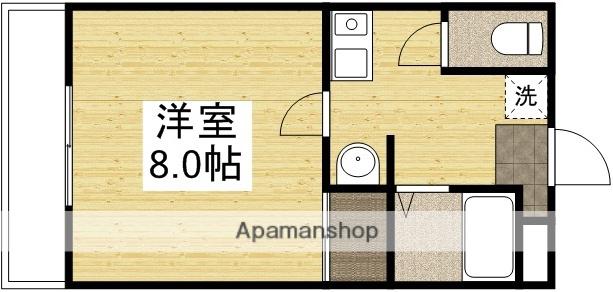 ピュアグレース庭瀬(1K/3階)の間取り写真