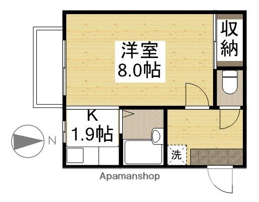 ハイツマスカットⅡ(1K/2階)の間取り写真