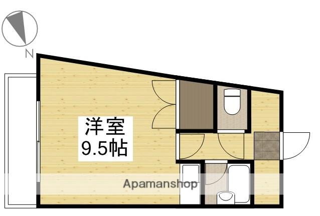 グランデール伊島(1K/3階)の間取り写真