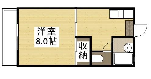 メゾンソレイユ(1K/1階)の間取り写真