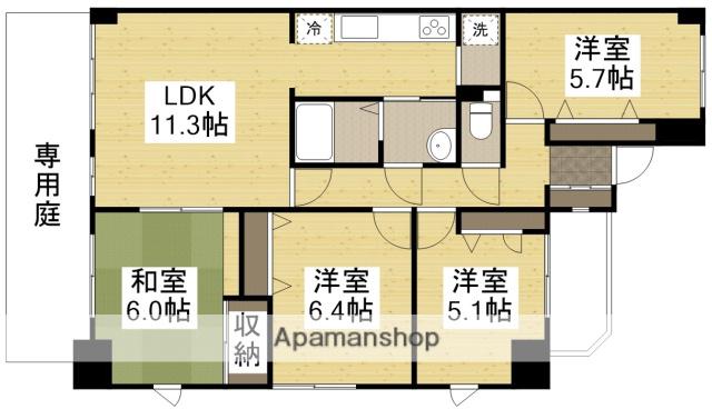 サーパス北新保(4LDK/1階)の間取り写真
